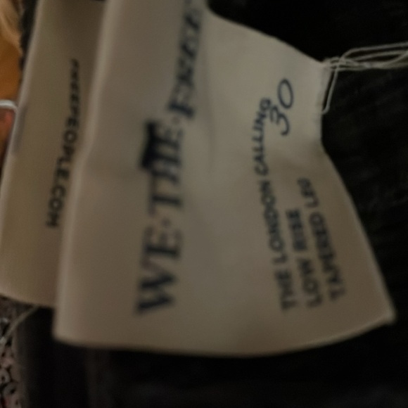 Free People London Calling Slouchy Cord Jeans Plaid Print Black New wtag 30 - Picture 3 of 3